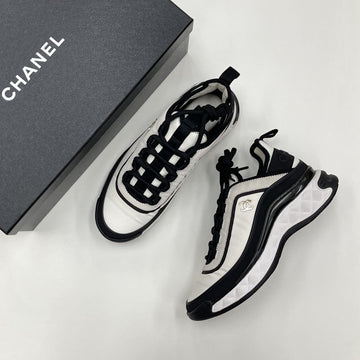 CHANEL Mixed Fiber Damen Sneaker Weiß/Schwarz G39982 155337766