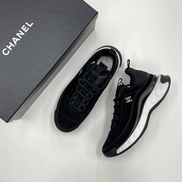 CHANEL Mixed Fiber Women's Sneakers Suede Black G45331 155339076