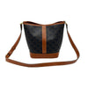 CELINE トリオンフ キャンバス タン カーフスキン バケット スモール ショルダーバッグ 155339100 [P]