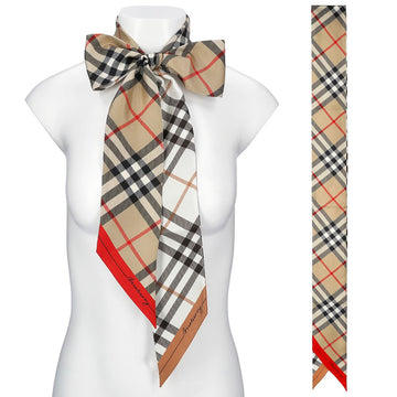 BURBERRY 26SS Skinny Checked Silk Scarf 155340197