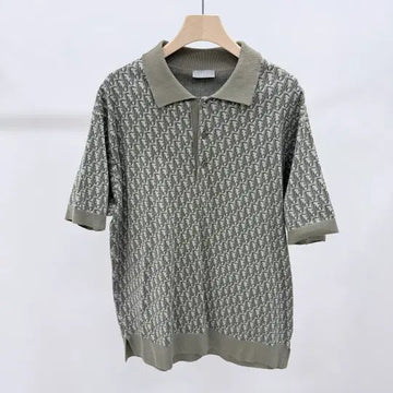 DIOR オブリークジャカード半袖カラーTシャツ グリーン 155346845