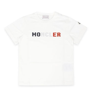 Moncler Kids Pixel Lettering Logo T-Shirt (Ivory) 8C00004 89AFV 034 8,10A 130820604