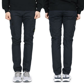 Stone Island Men's Wappen Patch Straight Slim Cargo Pants (Navy) K1S15 3100303 S00WA V0120 133254678
