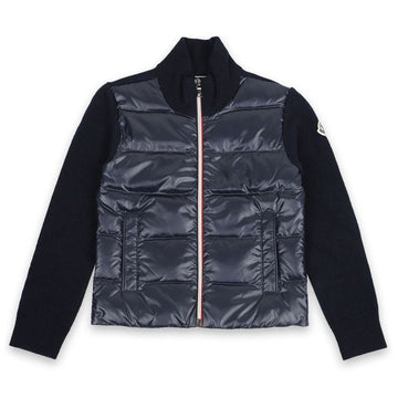 Moncler Kids Three-Line Lined Knit Padded Zip Jacket (Navy) 9B00006 M1241 745 8,10A 142116380