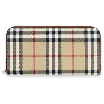 BURBERRY レディース ビンテージ チェック アラウンド ジッパー ロング ウォレット (ベージュ) 8109812 142960802