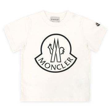 Moncler Kids Lettering Logo Patch Short Sleeve T-Shirt (Ivory) 8C00005 83907 034 93864574