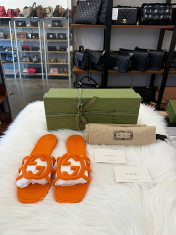 Gucci Interlocking Slide Sandals Orange (780307) 155272563