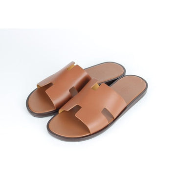HERMES Izmir Sandalen Pantoletten Gold Braun 43,5 155375180