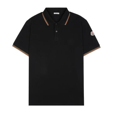 MONCLER Doppelte Baumwoll-Piqué Polo T-Shirt 155015990