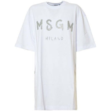 MSGM Glitter Brushed Logo Short Sleeve Dress stamp: 3441MDA510G 237002 01 75975804