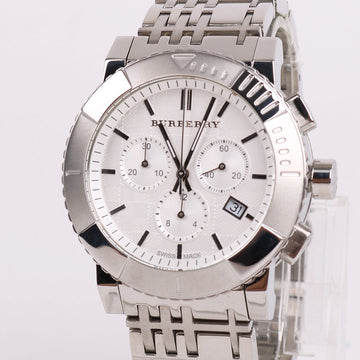 BURBERRY Chrono Weiß Zifferblatt 42mm Stahl Herrenuhr 155378496