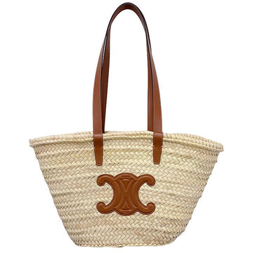 Celine Triomphe Rafia Calfskin Classic Panier Bag Medium Tan (192622CGG 04LU) 155384398