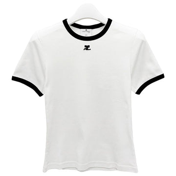 Courreges Reedition Logo Bumpy Contrast T-Shirt Heritage White Black 155384448