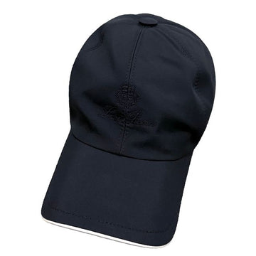 Loro Piana Microfiber Storm System Baseball Cap with Embroidered Logo in Tonal Blue Navy and Ivory 155384466