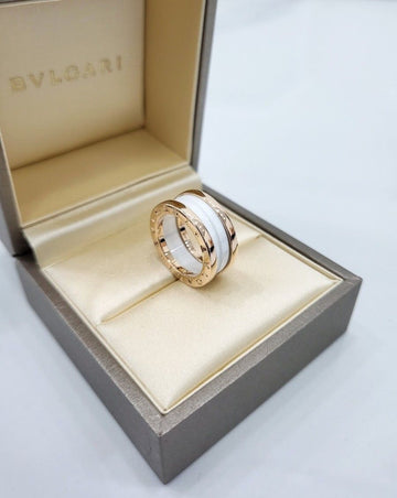 BULGARI Bzero1 Ring aus weißem Keramik mit 2 Bändern 47 155385892