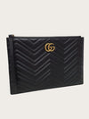 Gucci Black GG Marmont Matelassé Clutch Bag 155385919 [P]