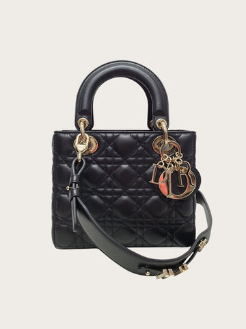DIOR ブラックカナージュラムスキンレディMY ABCスモールバッグ 155386311
