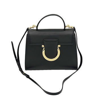 SALVATORE FERRAGAMO 21 H720 Schwarz Gancini Talia Top Handle 2WAY 155386716