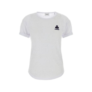 ISABEL MARANT ロゴリネンTシャツホワイトミッドナイトTS0315FA A1N09E WHMI 153211097