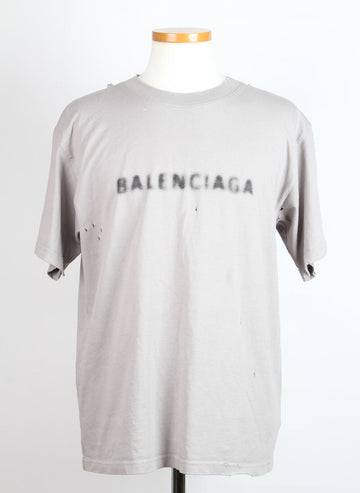 BALENCIAGA Vintage Logo T-Shirt Grau L 155399714
