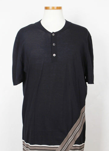 HERMES ネイビー 半袖 ニット XXL 155399837