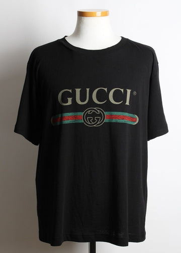 GUCCI Blumen T-Shirt mit Gürtel-Logo Schwarz M 155399843