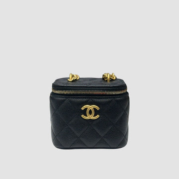 CHANEL Vanity Square Caviar Heartball Black AP3203 155404338
