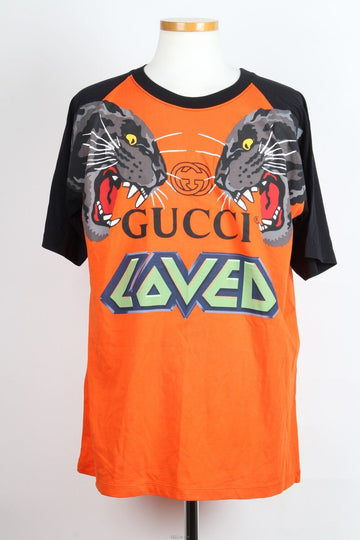 GUCCI タイガー柄オーバーサイズTシャツオレンジS(100) 155416721