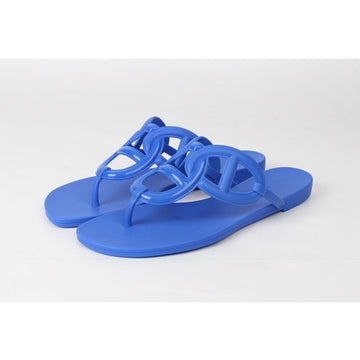 Hermes Ezeri Jelly Flip Flops Blue 38 155427296