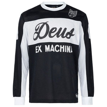 Deus Ex Machina Black Saver Moto Jersey Long Sleeve T-Shirt 155431684