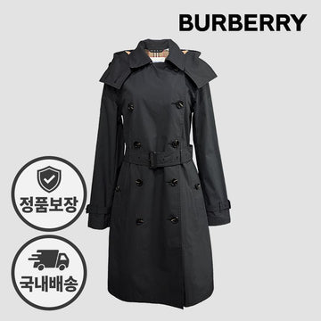 Burberry Women's Trench Coat with Hood 81222421 Telford Belted Black 154661495