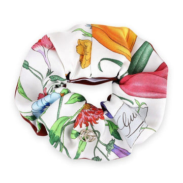 GUCCI フローラルプリントヘアスクランチ（バーガンディ） 831629 3G001 9074 135983033