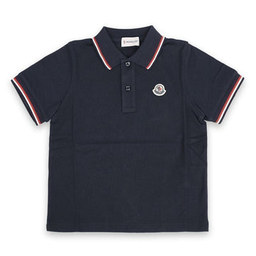 Moncler Kids Logo Stripe Lining PK Short Sleeve (Navy) 8A00003 89ALK 778 8,10A 142116567