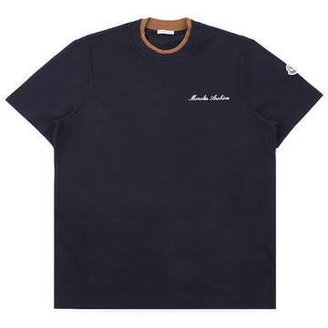 Moncler Mens Embroidered Logo Short Sleeve T-Shirt (Navy) 8C00015 89AYY 742 151320469