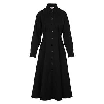 Celine Trionf Button Wool Black Dress 154743282