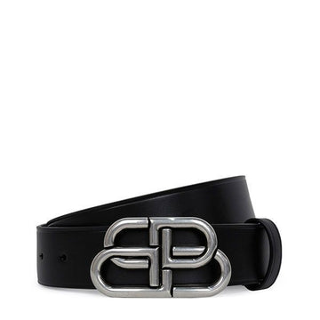 Balenciaga Black BB Leather Belt 154122064 [P]