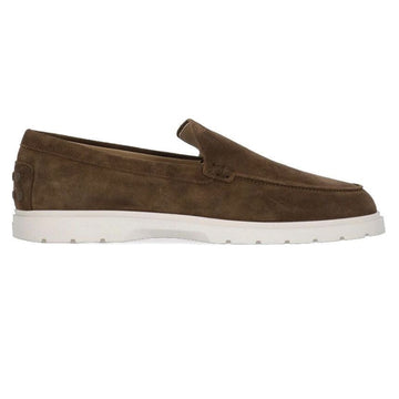 Tods Pebble Tab Suede Loafer Brown 150341596