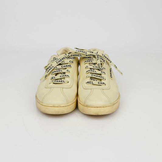 CHANEL Tennis Lace-Up Sneakers 36.5 155069002 [P]