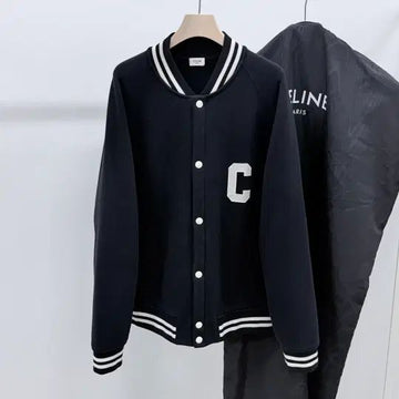 Celine Teddy Varsity Bomber Jacket Black 155438511