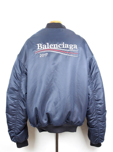 Balenciaga Wave Logo 2017 Bomber Jacket Blue 50 155444746
