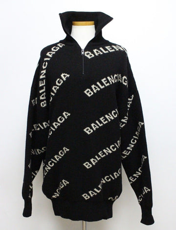 BALENCIAGA Multi-Logo Halbzipper Strickware S 155449737