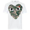 Comme Des Garcons 26SS White Camouflage Heart T-Shirt AX T242 051 1 155450106 [P]