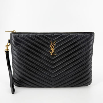 SAINT LAURENT Monogram Gold Clutch New Medium 559193 155450293