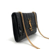Saint Laurent Black Patent Leather Chain Strap WOC 554125 155451743 [P]