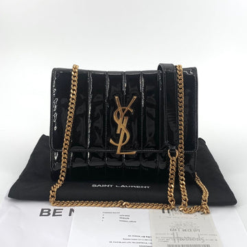 Saint Laurent Black Patent Gold Chain Wallet on Chain 554125 155451743