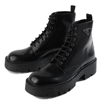 Prada Brushed Leather Combat Boots 132487312