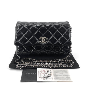 CHANEL Patent Quilted Mini Bag Crossbody 155451951