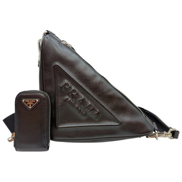 Prada Triangle Logo Shoulder Crossbody Bag 1BH190 Black 155456154