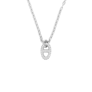 Hermes Diamond Blue Stone Pendant Necklace 18K White Gold 5HA0542 137876752