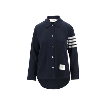 Thom Browne Women's Asymmetric Knit Shirt Jacket Navy FJT274A 07545 415 56954473
